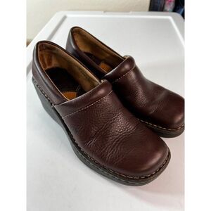 Born Leather Slip On Mules Clogs. Brown. Size 7/ Eur 38
